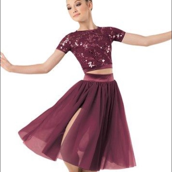 maroon dance costume